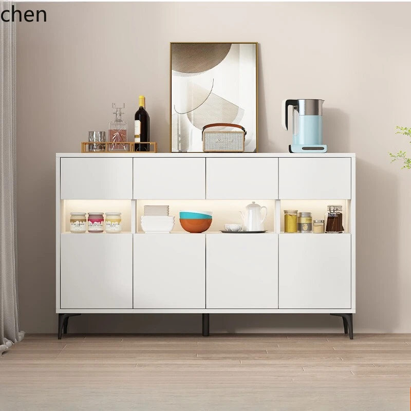 

LXC Edge Solid Wood Tea Household Kitchen Cabinet Locker Light Luxury Living Room Storage Cabinet