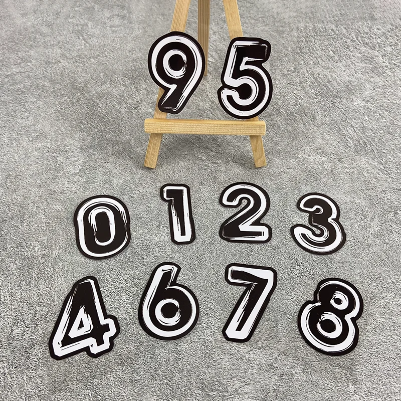 1PC 0123456789 Black Number Motorcycle Stickers Waterproof Vinyl Decals for Motorbike Fuel Tank Helmet E‑Scooter Car Window