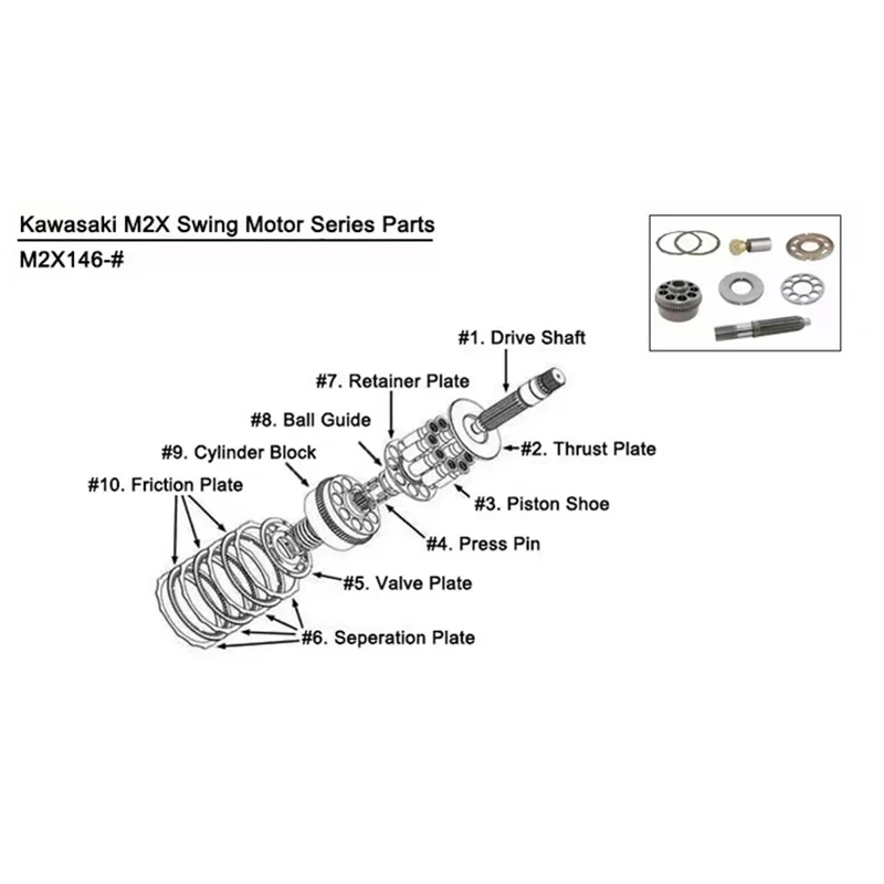 Excavator swing motor parts M2X146B-CHB hydraulic slew motor repair kits