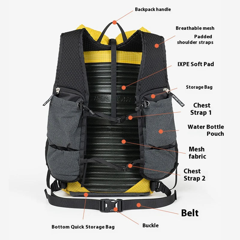 3F UL GEAR KOALA 20 + 5L على ظهره في الهواء الطلق خفيفة مقاوم للماء التخييم المشي لمسافات طويلة على ظهره حقيبة رياضية حقائب الظهر مقاومة للماء