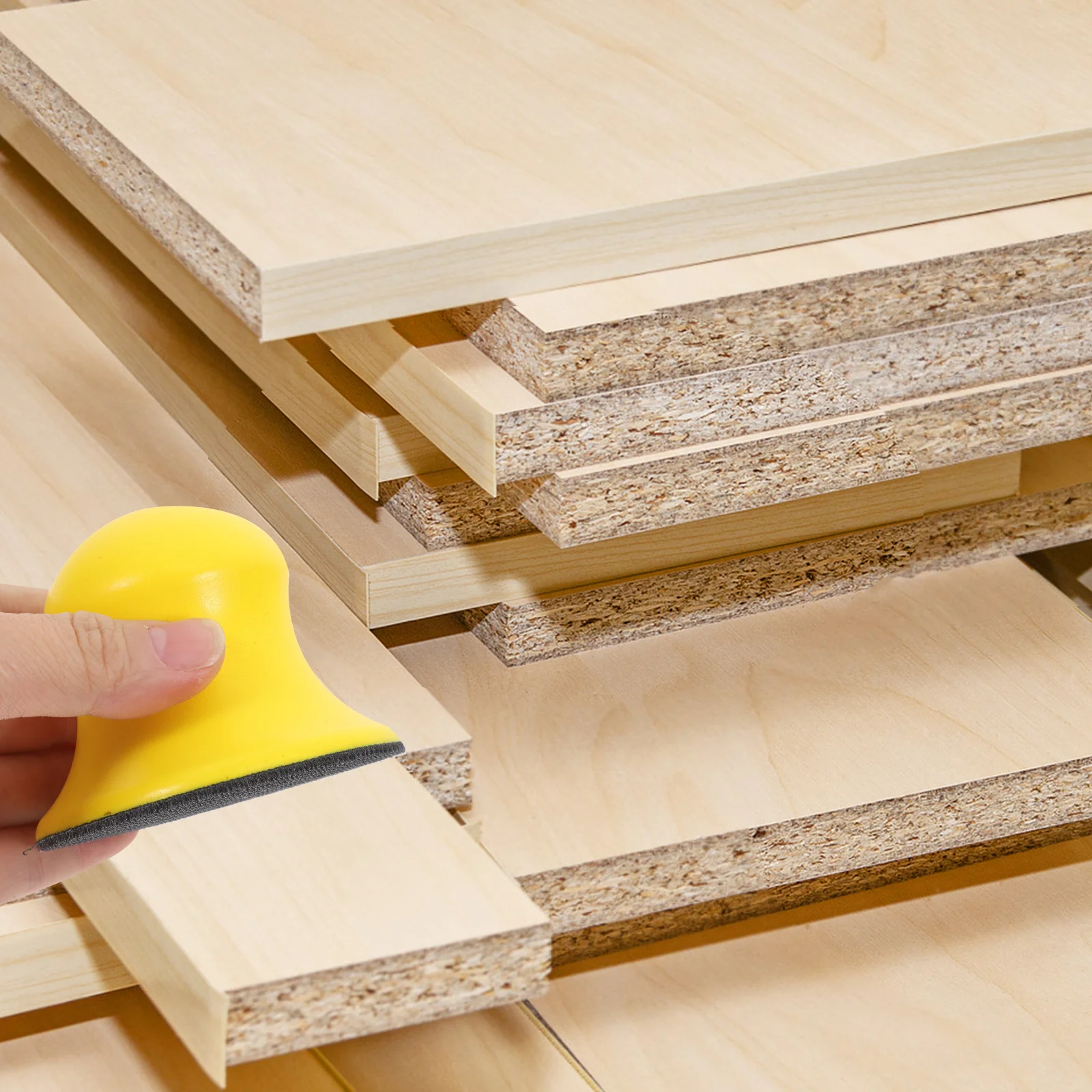 

Round Hand Pad Manual Sanding Block For Woodworking Portable Flexible Sandpaper Holder Multi-Use Sanding Disc Hand Sander