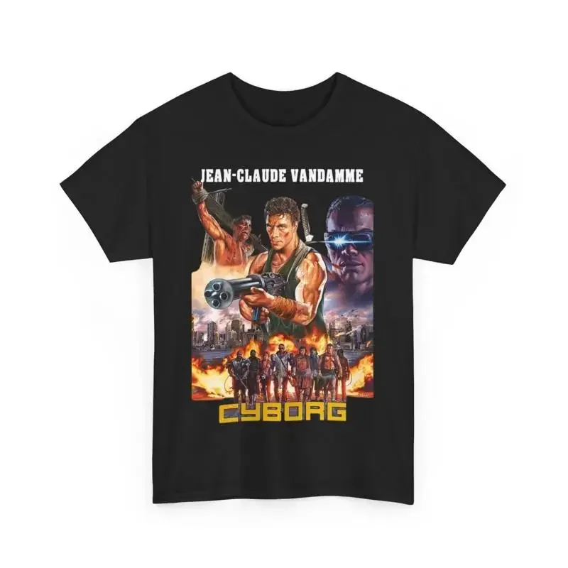 Sale Cyborg Jean Claude Van Damme Movie T Shirt Heavy Cotton