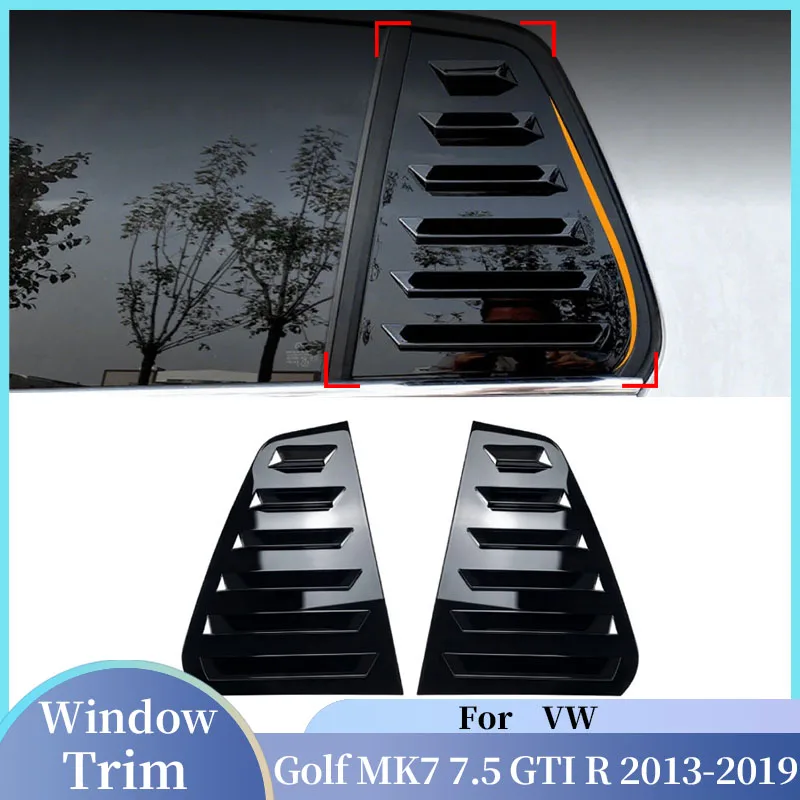 

For VW Golf MK7/MK7.5 GTI/R 2013-2019 Rear Window Louver Spoilers - Side Air Vent Trim Covers (Pair)
