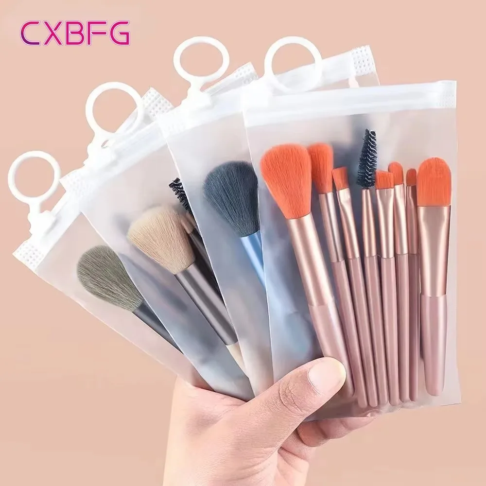 8Pcs Mini Makeup Brush Set Blusher Eyeshadow Brush Loose Powder Foundation Brushes Portable Cosmetics Applicators Make Up Tools