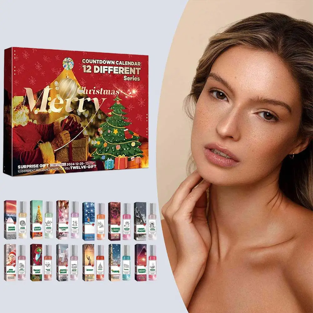 Countdown Calendar Liquid Perfume Women Christmas Advent Perfume Light and Gentle Fragrance Boosts Confidence