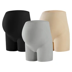 Cueca de maternidade elástica cintura alta para gestantes, cuecas macias respiráveis, roupas íntimas íntimas, cor sólida de malha