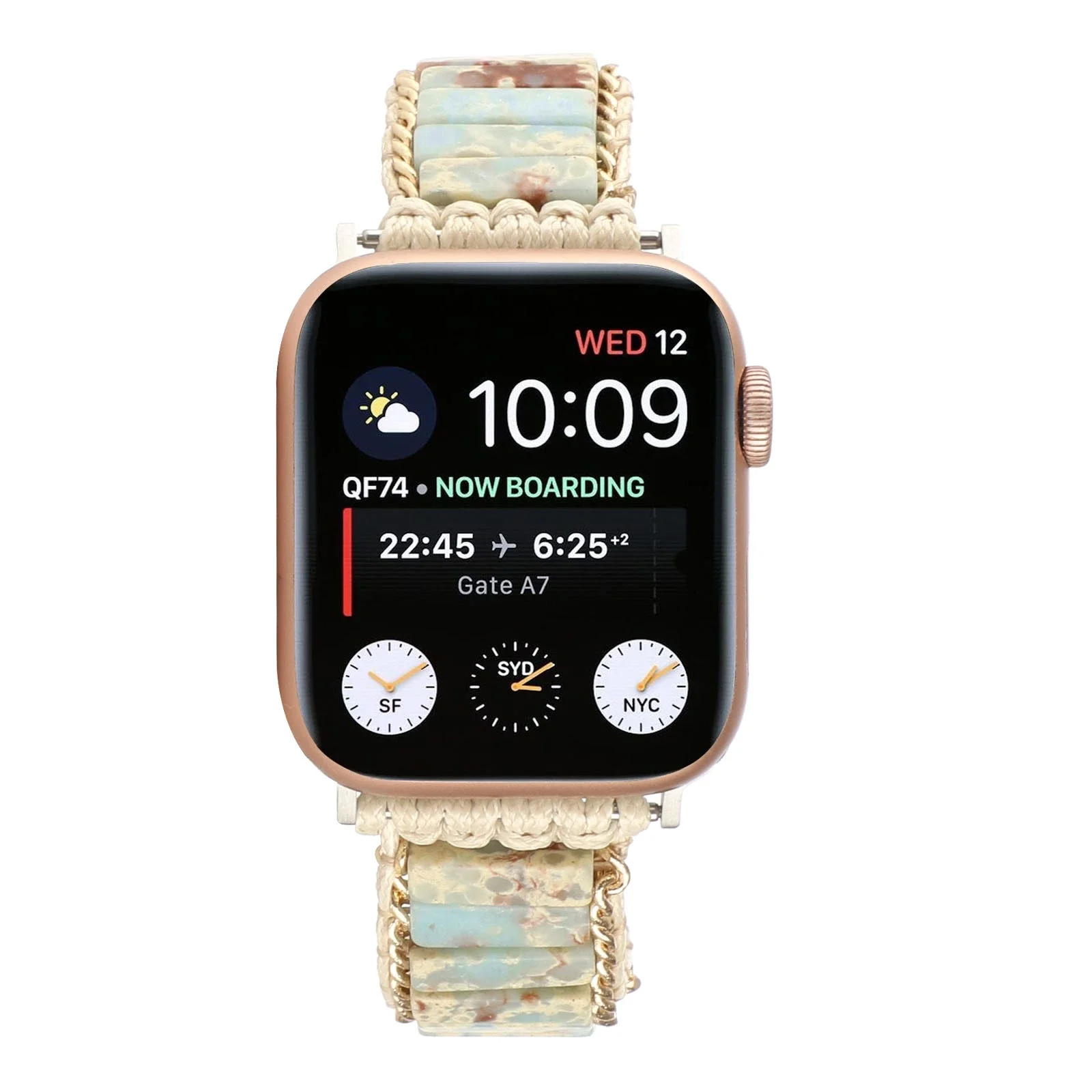 Bohemian Natural Stone Strap for Apple Watch Ultra/2 10 9 8 7 49mm 46mm 45mm Braided Bracelet Wristband 6 5 4 SE 44mm 41mm 40mm