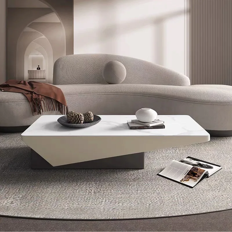 Living room home high-end light luxury modern minimalist rectangular rock slab tea table