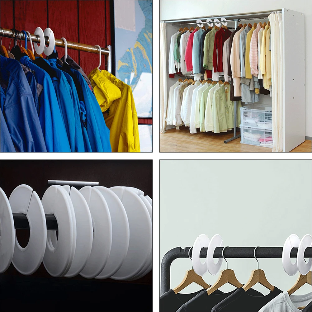 30 Piezas de Separadores de Armario, Herramienta Redonda de Plástico para Clasificar Ropa, para Guardarropa, Perchas, Organizador de Ropa para Adultos