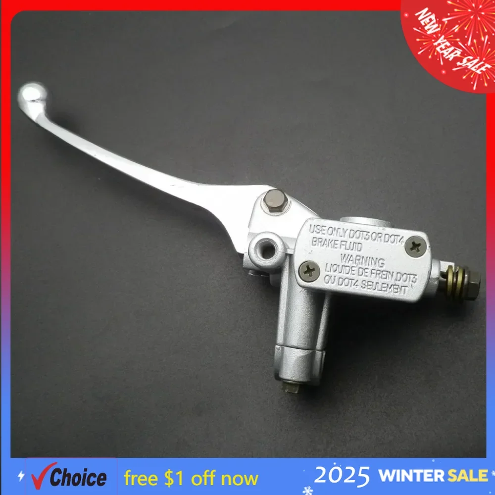 Motorcycle Left Rear Master Cylinder Brake Lever with 8mm Thread Mirror Hole for 22mm hanlebar GY6 50cc Retro Scooter Moped