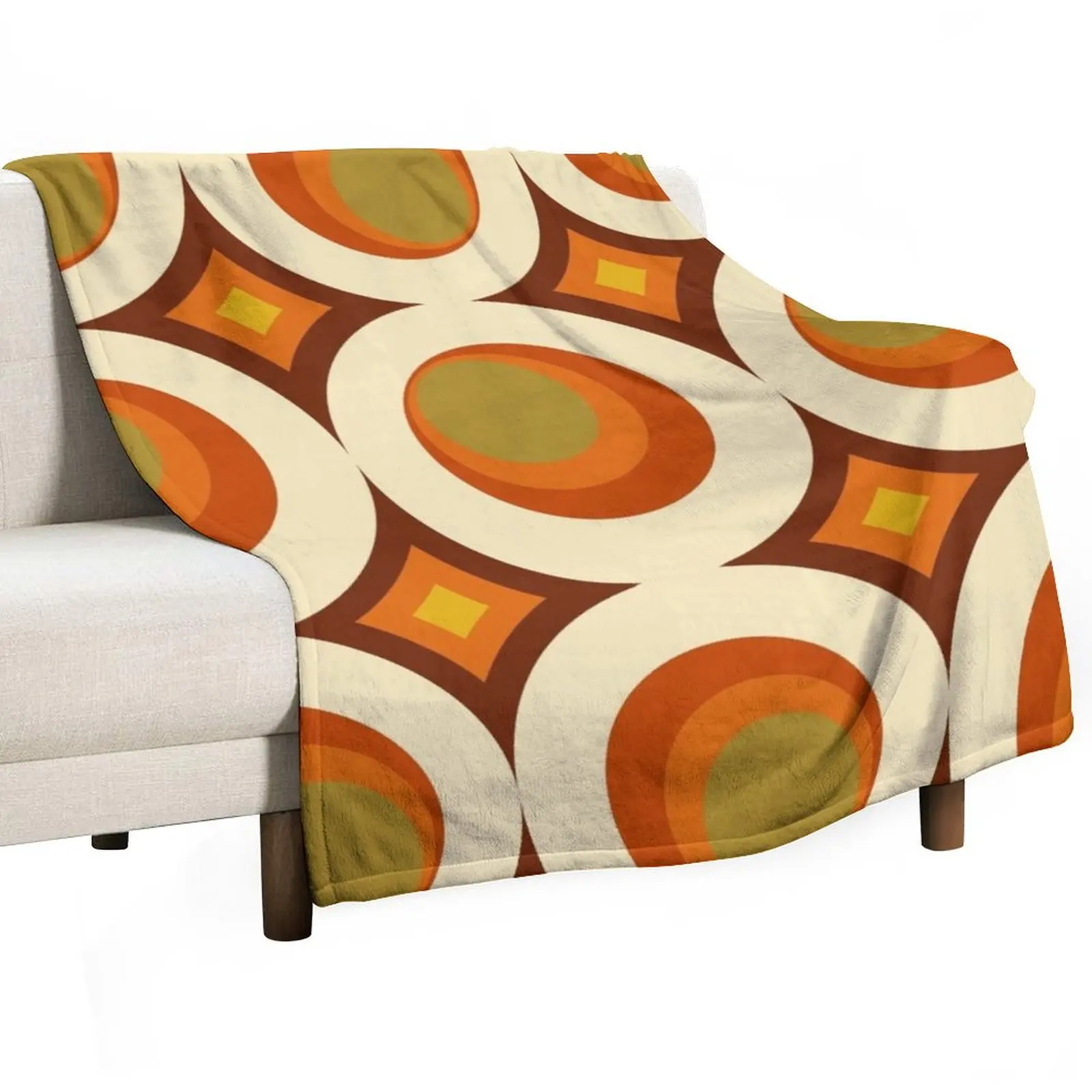 

Mid-Century Modern 70s Throw Blanket Machine Washable Soft Warm Blanket