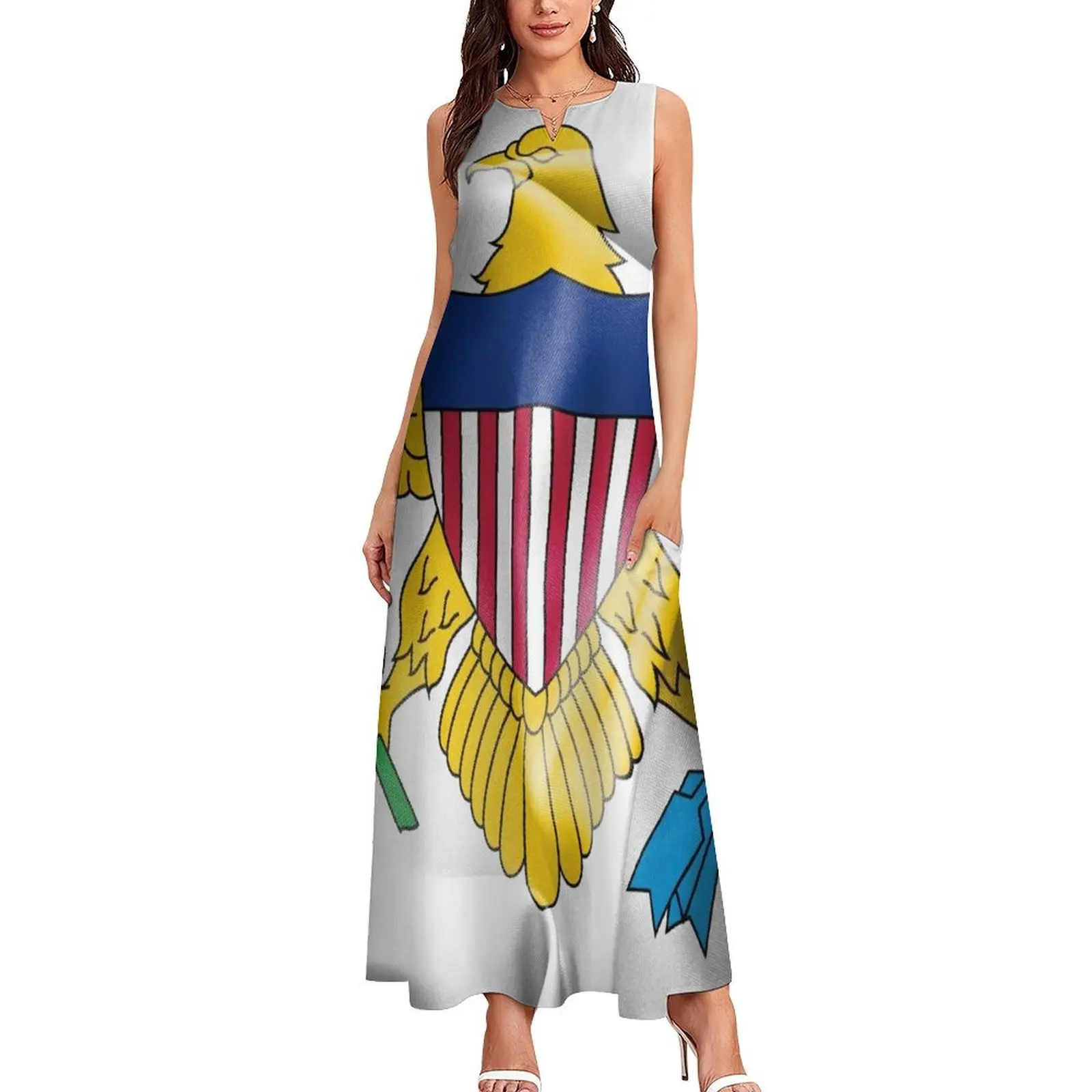 United States Virgin Islands Flag Long Dress women\