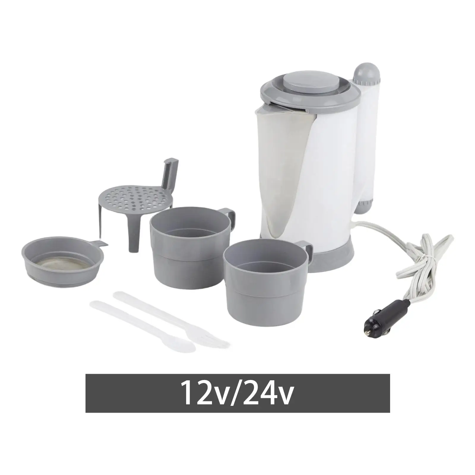 

Electric Car Kettle Car Coffee Warmer Water Boiler Traveling Cooking Noodles Large Capacity Portable Gifts Accessory 550 ml