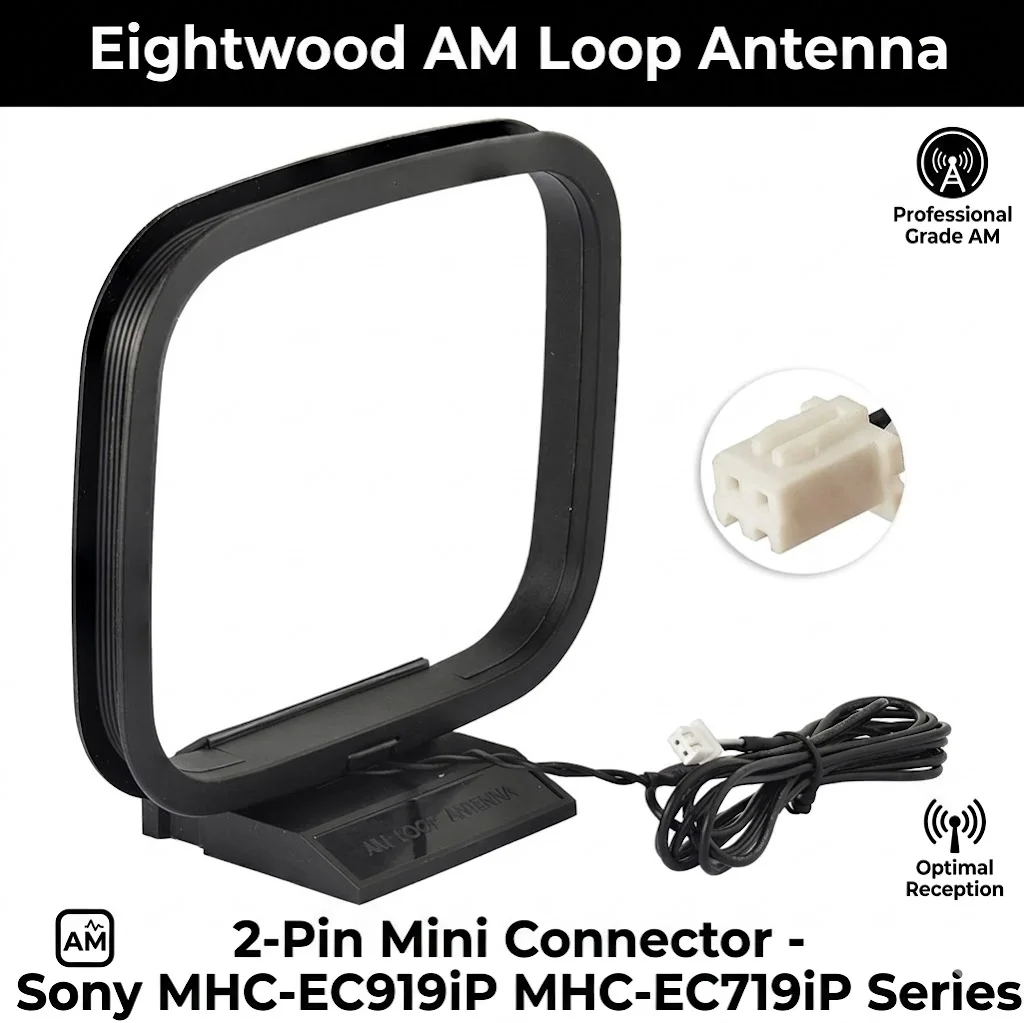 Eightwood-Antena AM interior, Mini conector aéreo de 2 pines para Sony modelo MHC-EC919iP HCD-EC919iP MHC-EC719iP HCD-EC719iP