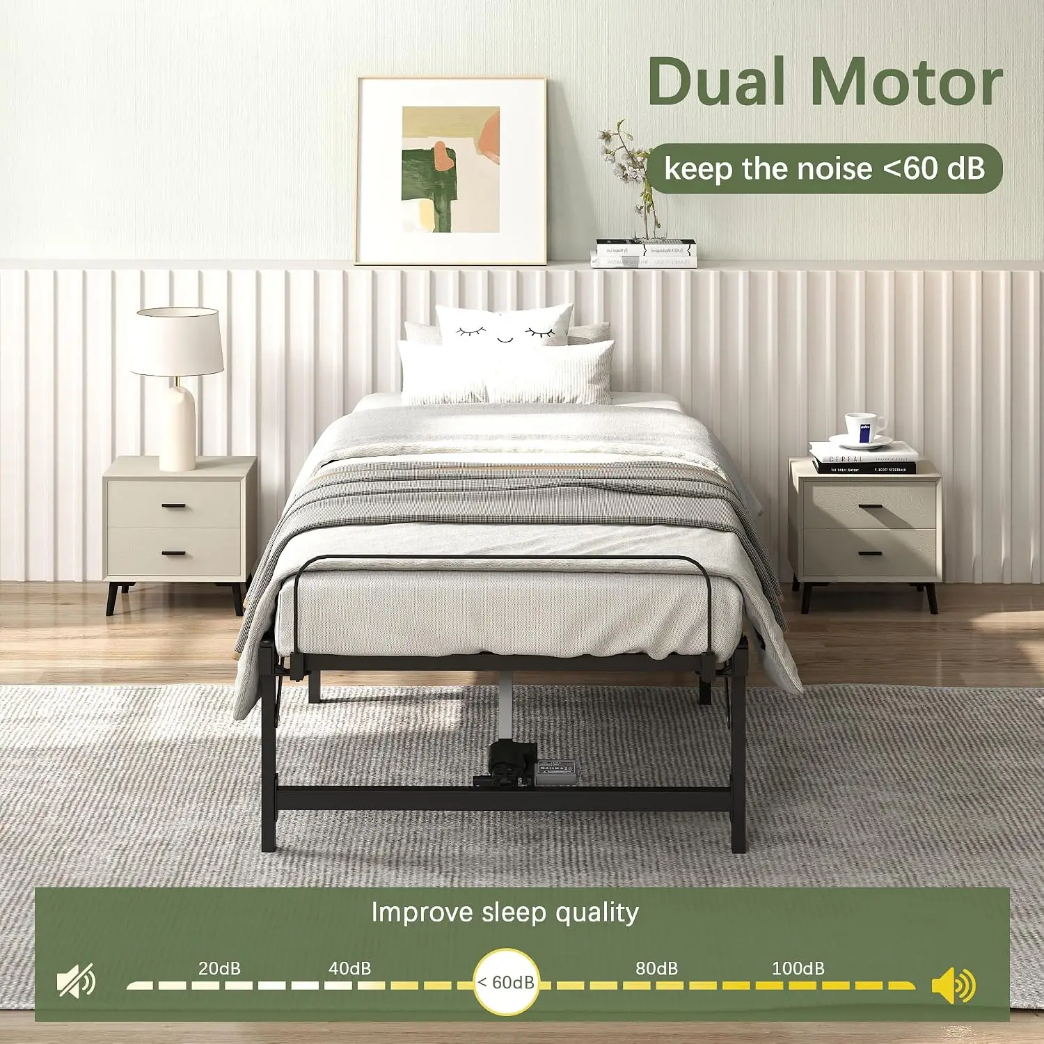 Adjustable Bed Frame Twin XL Electric Adjustable Bed Base view 4