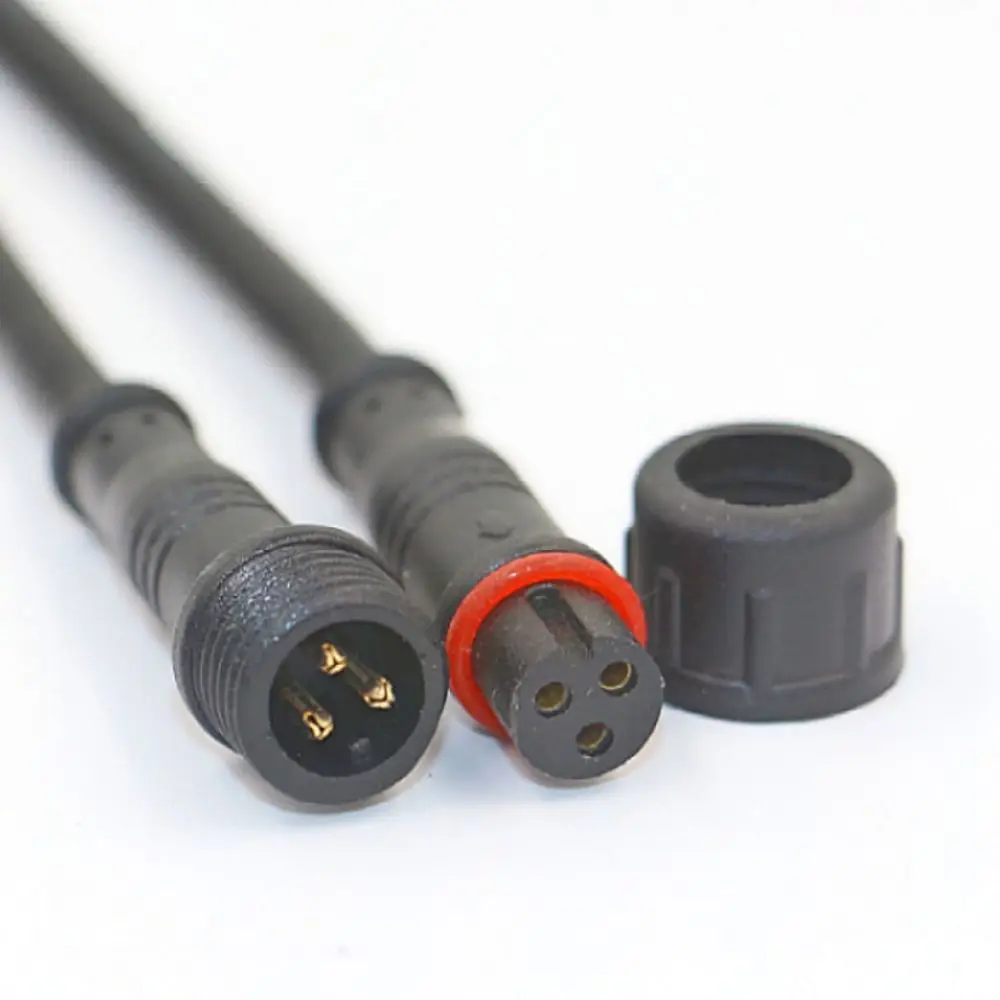 led Connector Led Waterproof Cable Connector Male to Female 2pin/3pin/4pin/5pin LED Strips Male and Female Connector Black