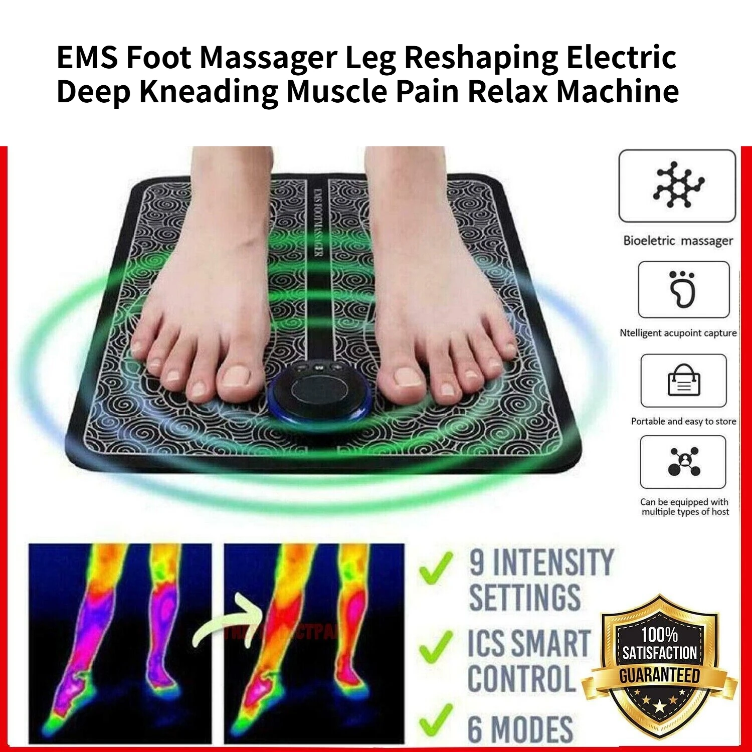 

EMS Foot Massager Leg Reshaping Electric Deep Kneading Muscle Pain Relax Machine
