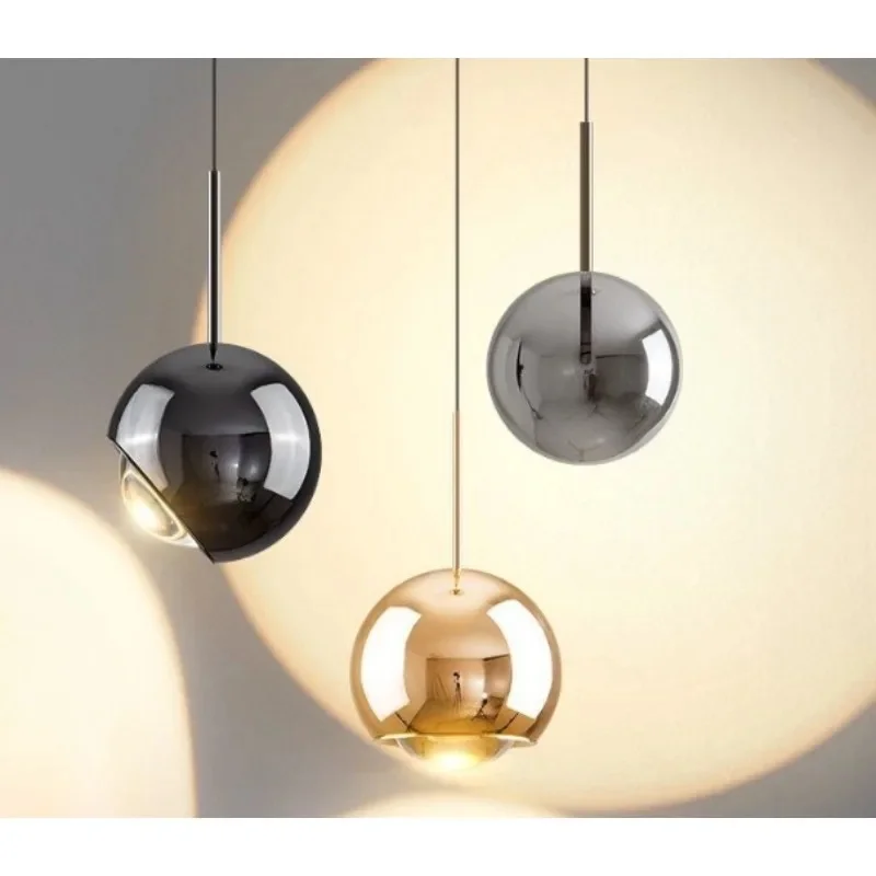 Italian minimalist bedroom headboard glass pendant light, high-end designer style restaurant bar atmosphere light, foyer light