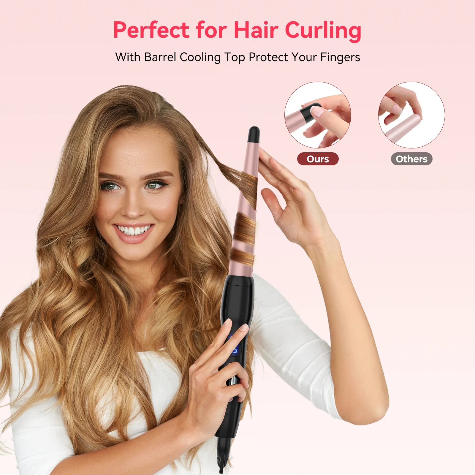 Heating Round Wand Hair Curling Iron Thermal Ionic Professional Curling  Iron Travel Hair Curler Tool