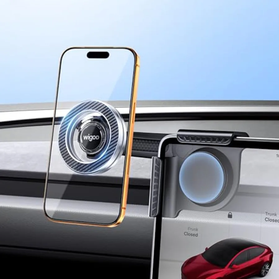 

Magnetic Phone Mount for Model 3/Y/S/X Accories, Strongest Magnet and No Blocking View Screen Side Magnetic Holder for Magsafe