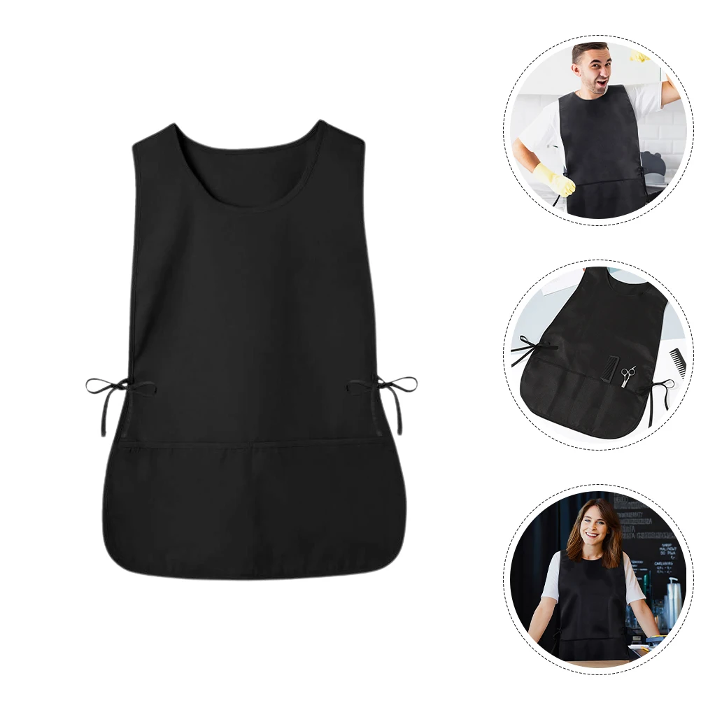 

Adjustable Strap Tank Top Apron for Women Men Hair Salon BBQ Kitchen Work Vest Style Easy Clean Side Tie Pockets Breathable