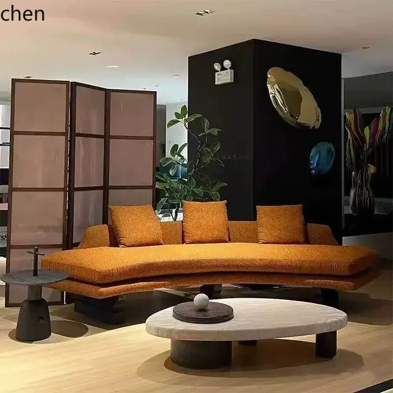 

DSA Minimalist Creative Combination Modern Living Room Wabi-Sabi Style Irregular Matte Fabric Curved Corner Sofa