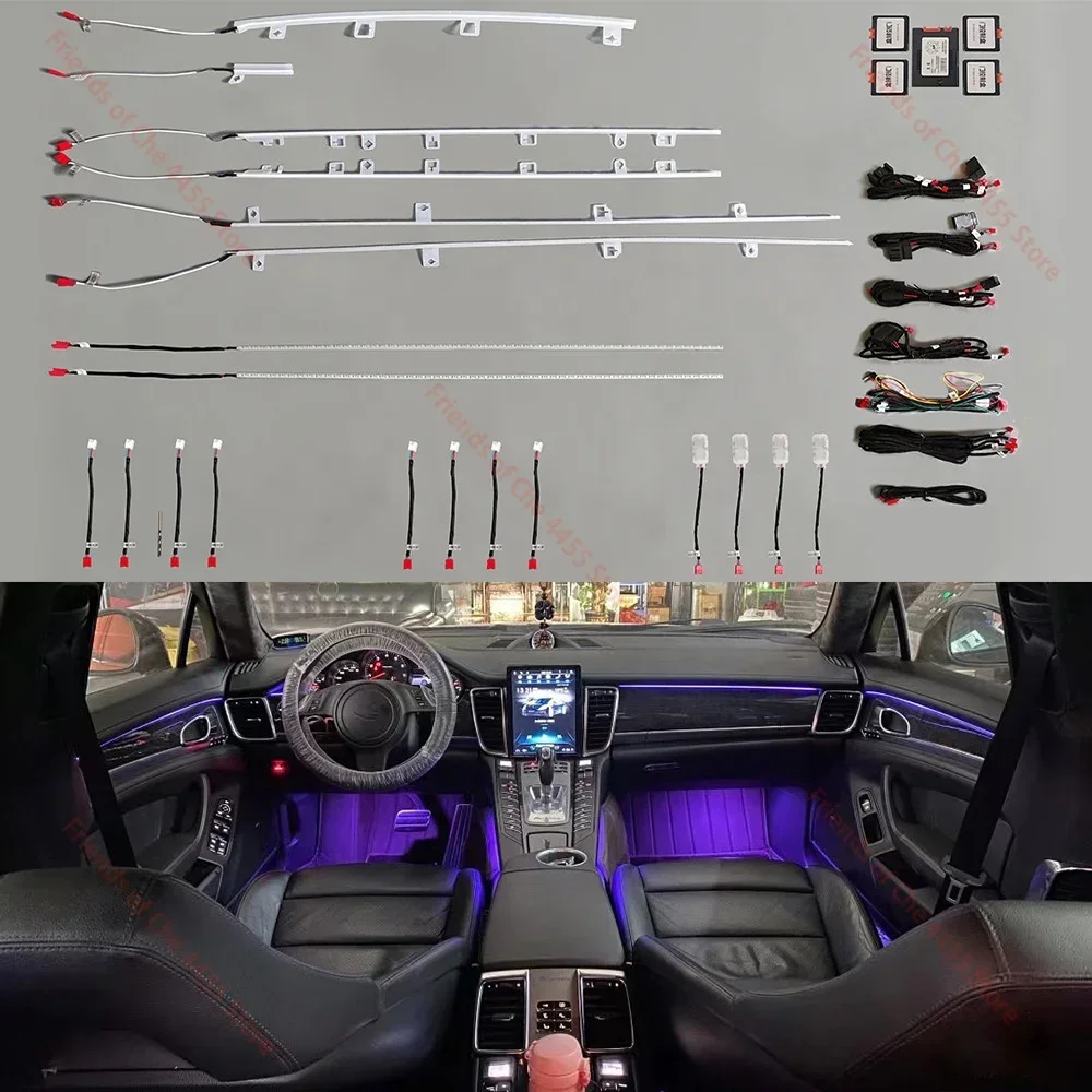 Hot sales For Porsche Panamera 2010-2016 Button APP Control New Ambient Light LED Dashboard Atmosphere Lamp Illuminated Strip