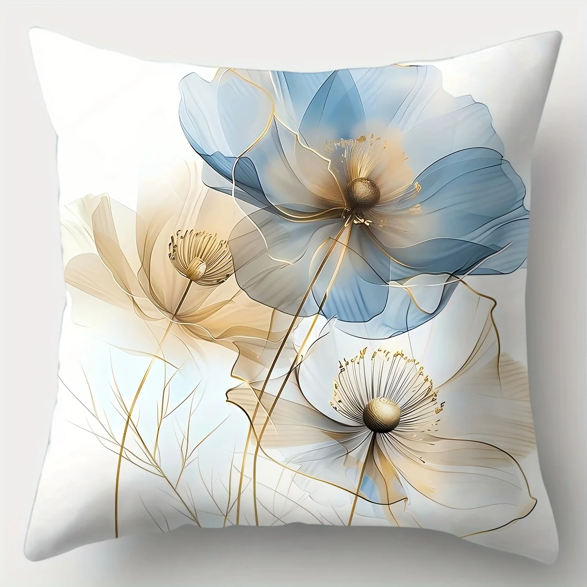 4-piece modern minimalist plant-themed printed cushion cover set suitable living room sofa home decoration insert not included