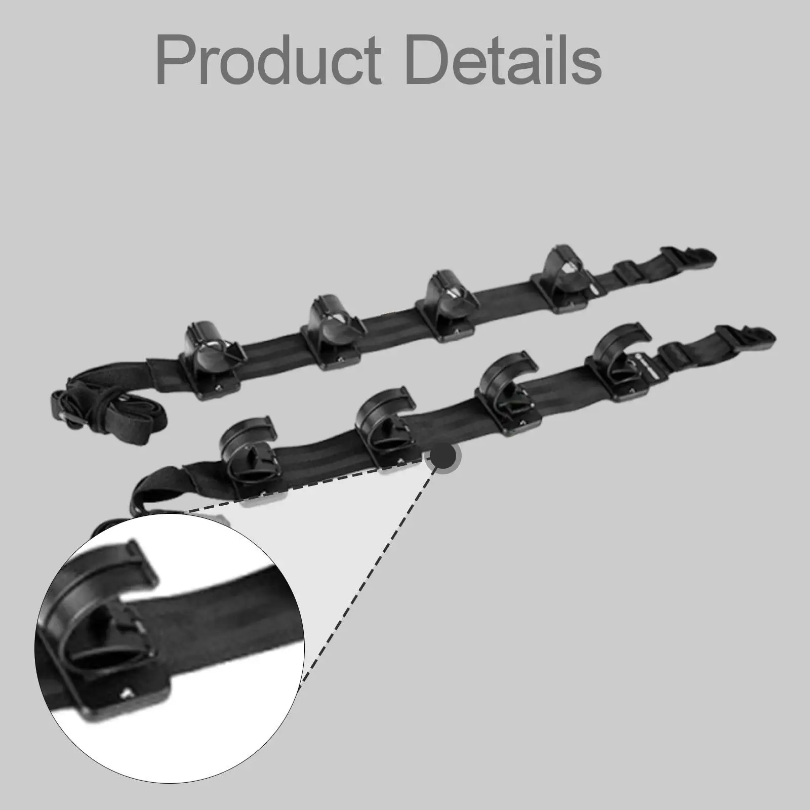 حامل قضيب صيد السيارة بسعة 4 قضيب، ملحق متعدد الاستخدامات مع مشابك مزدوجة