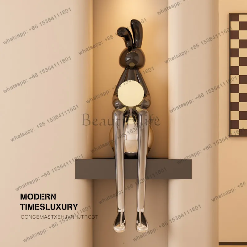 PG advanced sense welcome sculpture abstract long-eared rabbit modern creative light luxury sales office sitting floor ornament
