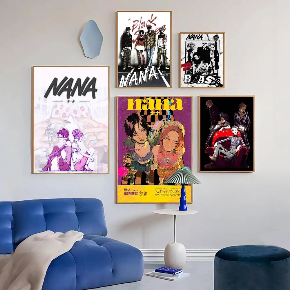 Japanische klassische Anime NANA Vintage Poster Dekoration Wandkunst Weißes Kraftpapier Kawaii Raumdekor
