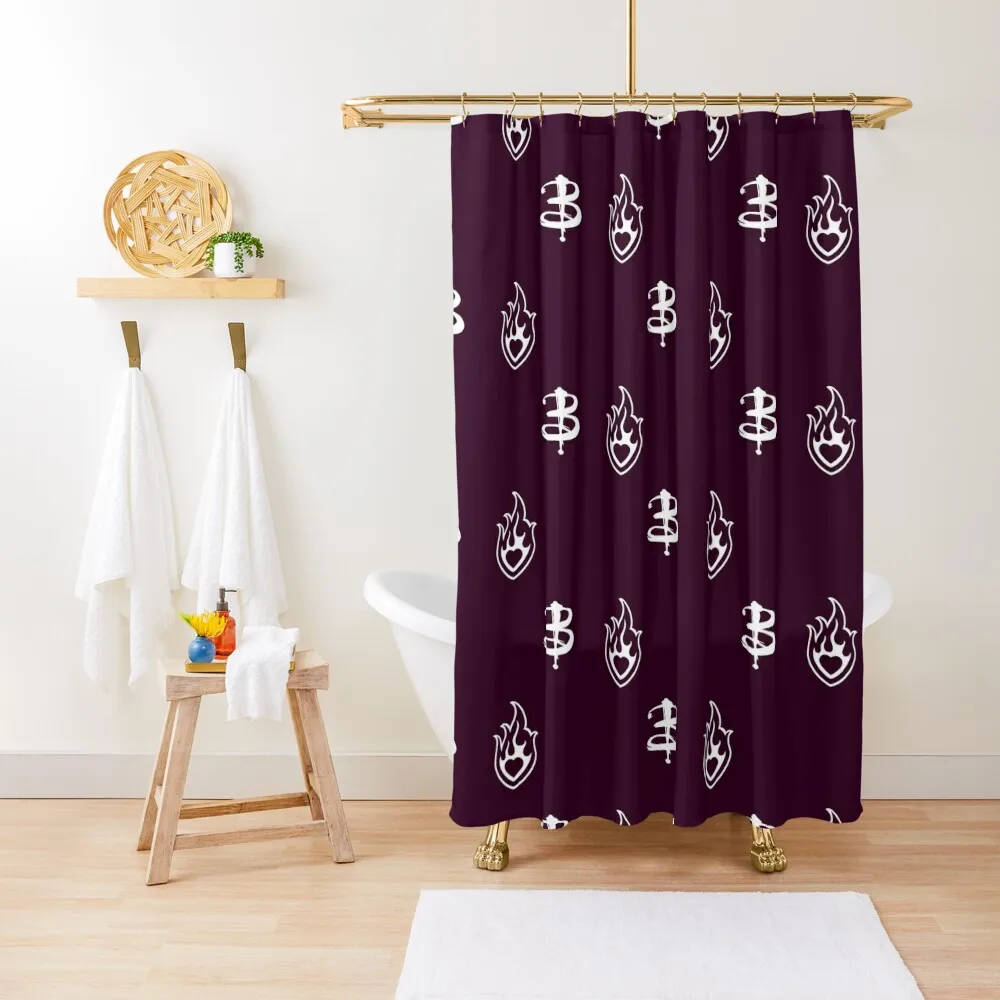 

Buffy Heart Flame Emblem Shower Curtain Bathtub Cute Shower For Bathroom Shower Bathroom Deco Curtain