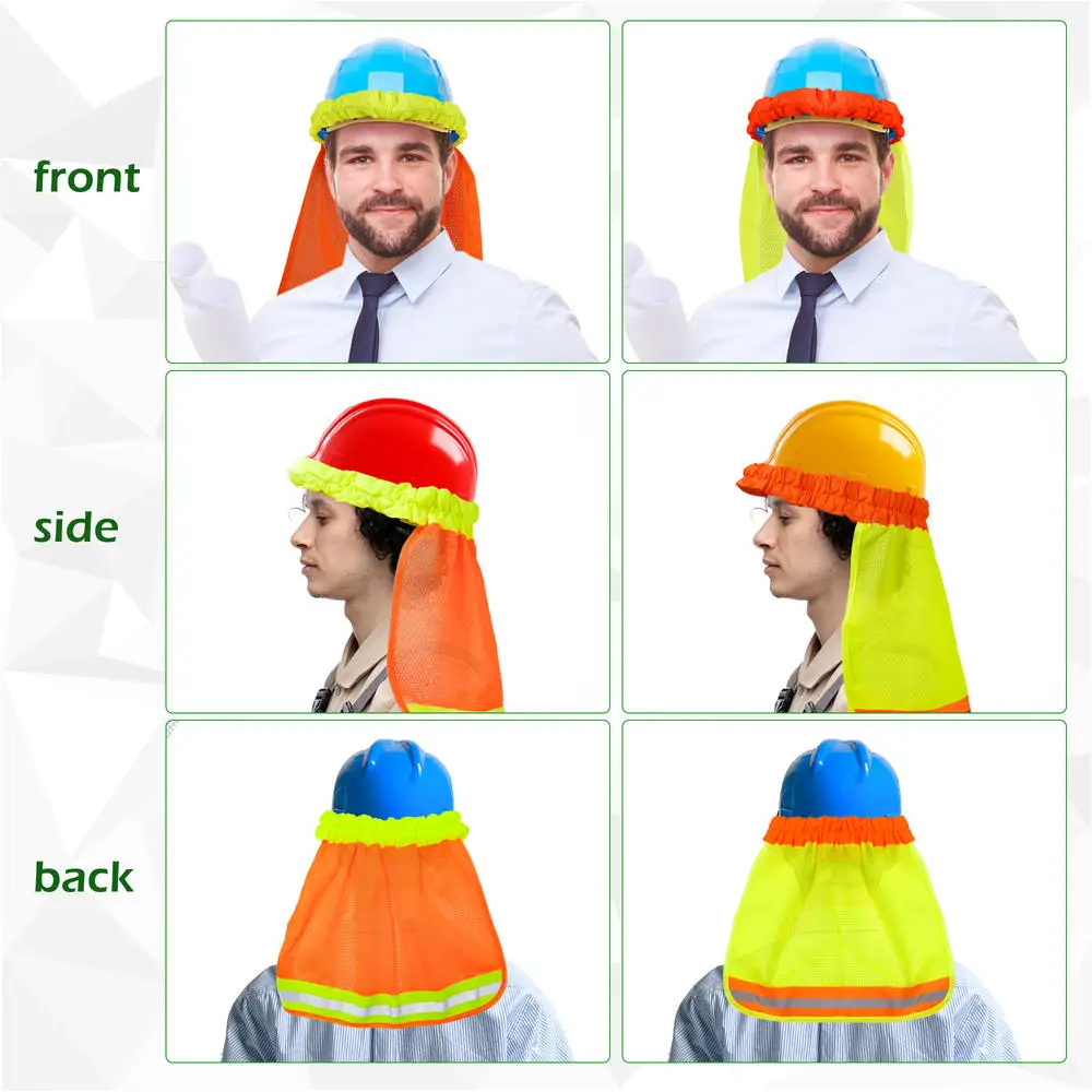 Construction Safety Helmet Visor Cover Hard Hat Sunshade Helmets Reflective Stripe Cap Cover for Construction Workers Protection