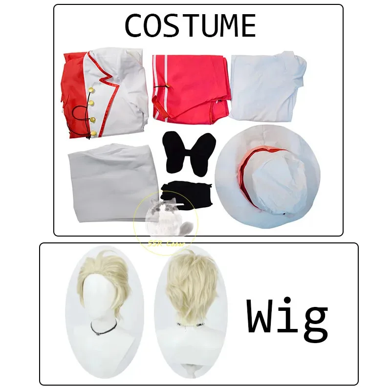 2025 Hazbin Lucifer Anime Hotel Morningstar Cosplay disfraz peluca papá traje blanco diablo infierno fiesta de Halloween hombres adultos Co