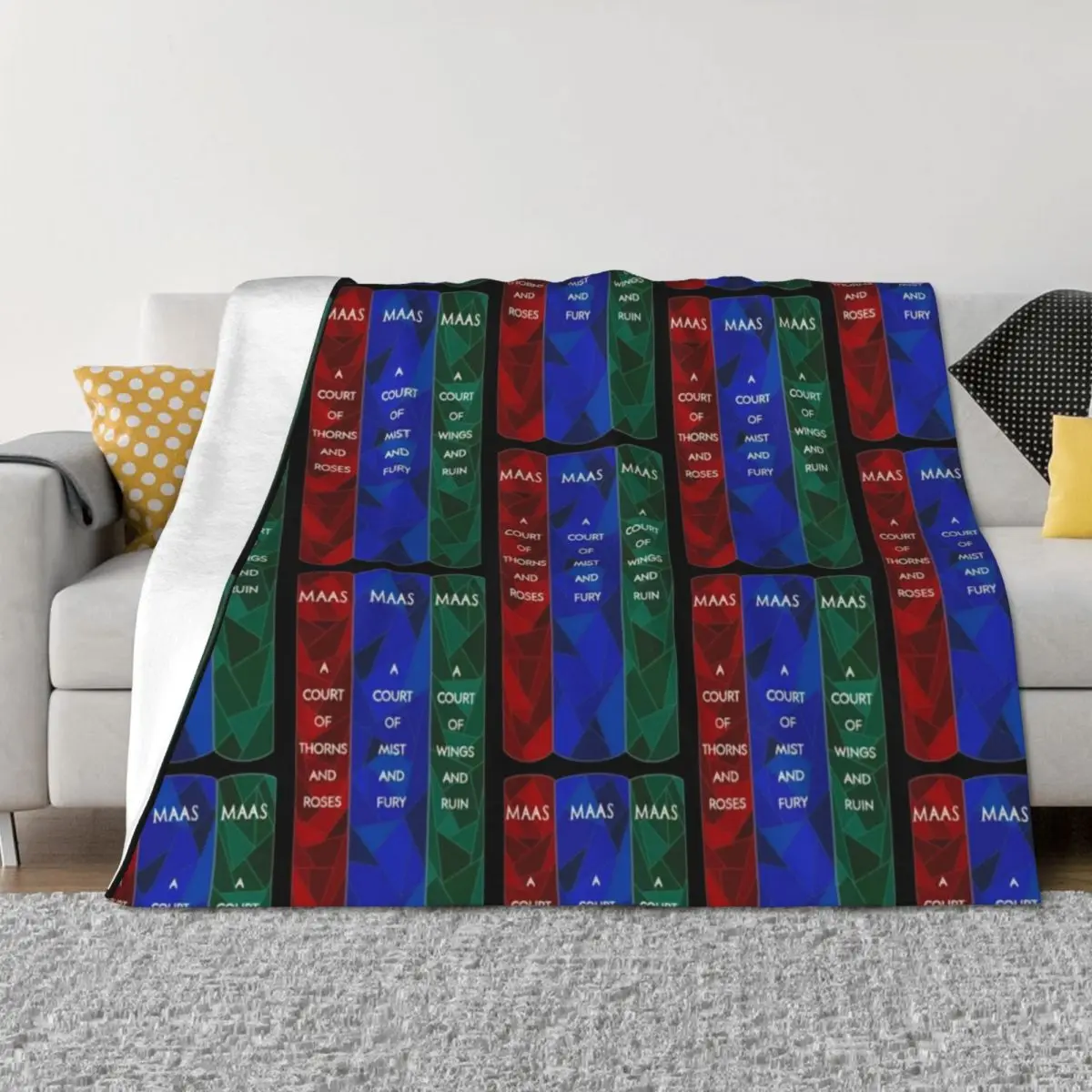 

ACOTAR by Sarah J Maas Book Spines Throw Blanket Thermals For Travel Luxury Throw for winter valentine gift ideas Blankets