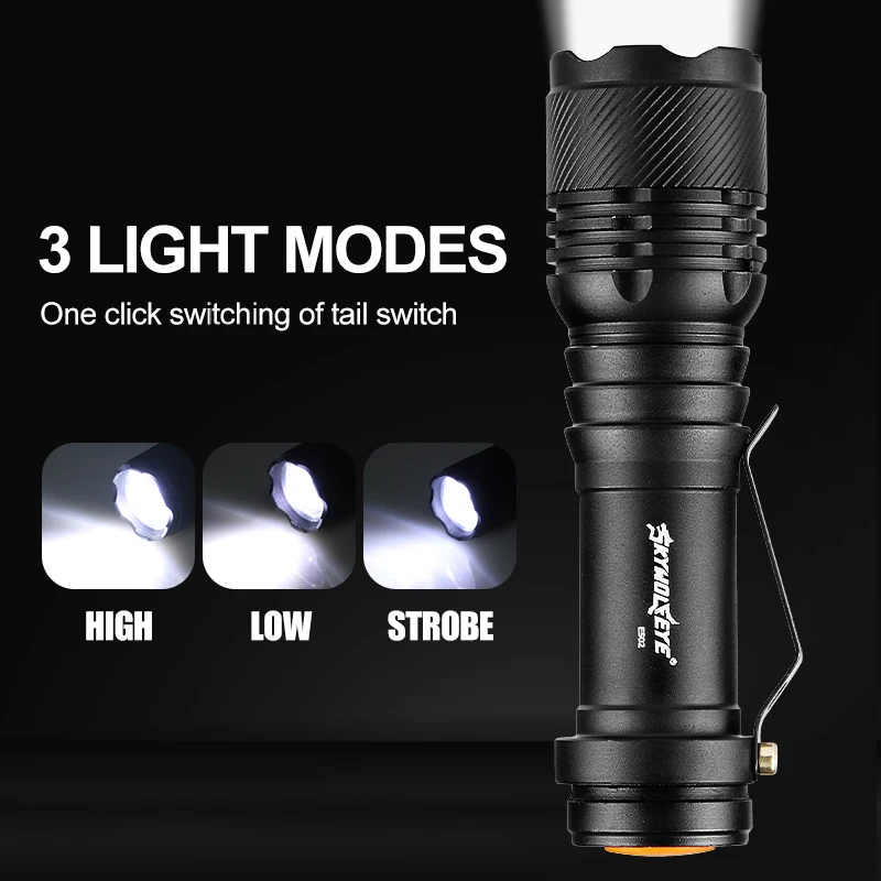 1 Pack Small Mini Flashlight AA Ultra Bright LED Pen light Waterproof Pocket Clip Tactical Torch Lamp (battery not included)