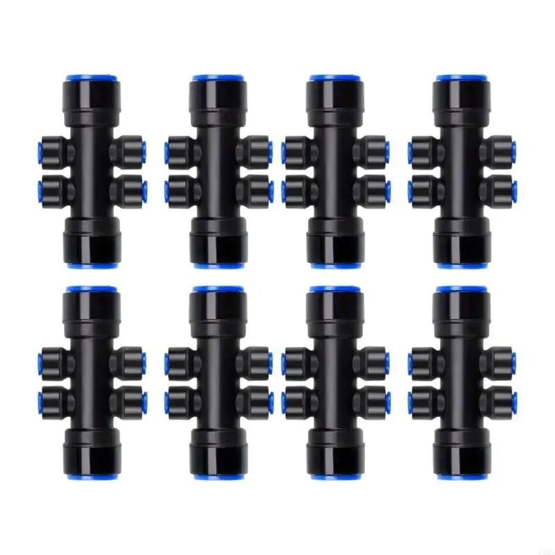   6 Way Drip Irrigation Splitter Connector Plastic Water Saving Garden Irrigation