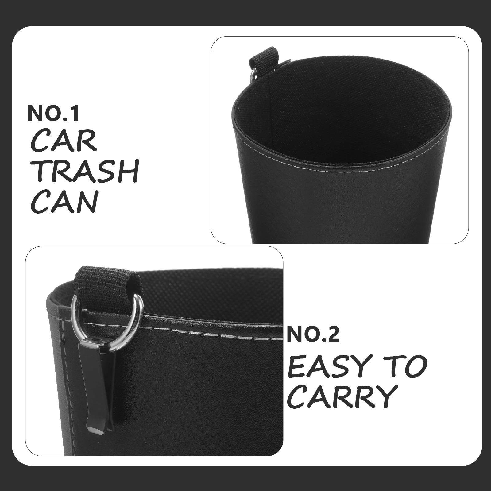 

Car Trash Can Mini Garbage Bin for Cars SUVs Trucks Black Small Storage Container Car AccessoriesTrashCan