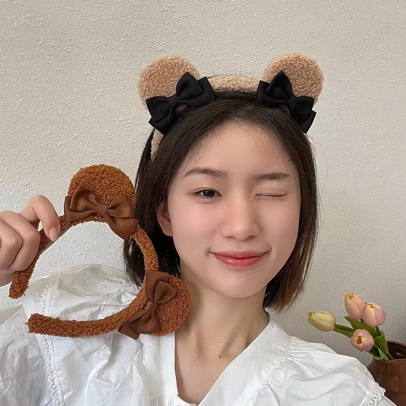 New Cute Bear Ears Plush Simple Hairbands Kids Lovely Hair Ornament Headband Hair Hoops Children Fashion Hair Accessories Gift