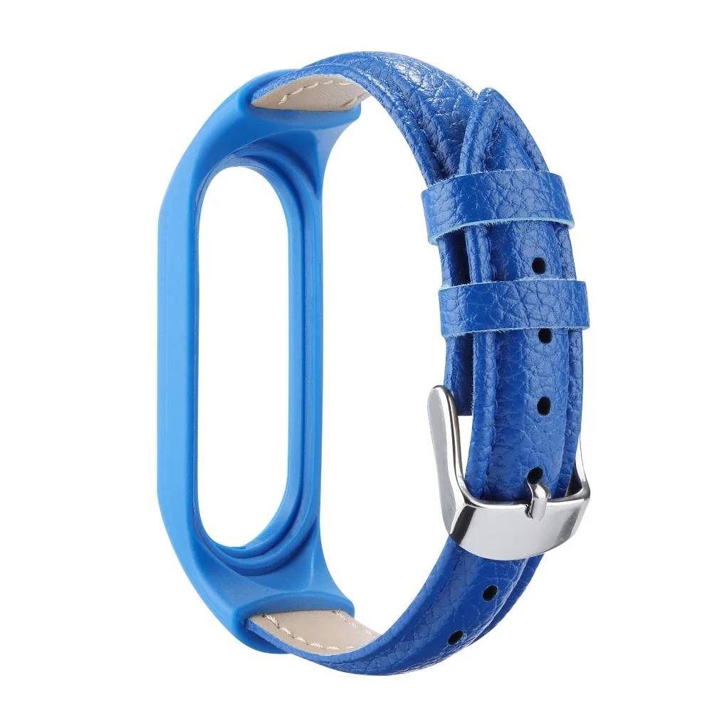 Correa de cuero de repuesto de cuero PU con conectores de Metal, accesorios para correa de reloj, pulsera para Xiaomi Mi Band 7 6 5 4 3