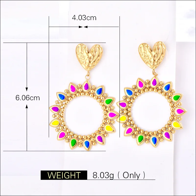 Cross-Border New Fashion Earrings for Women European and American Retro Exaggerated Earrings Wholesale Bohemian Ethnic Style Light Luxury High-End