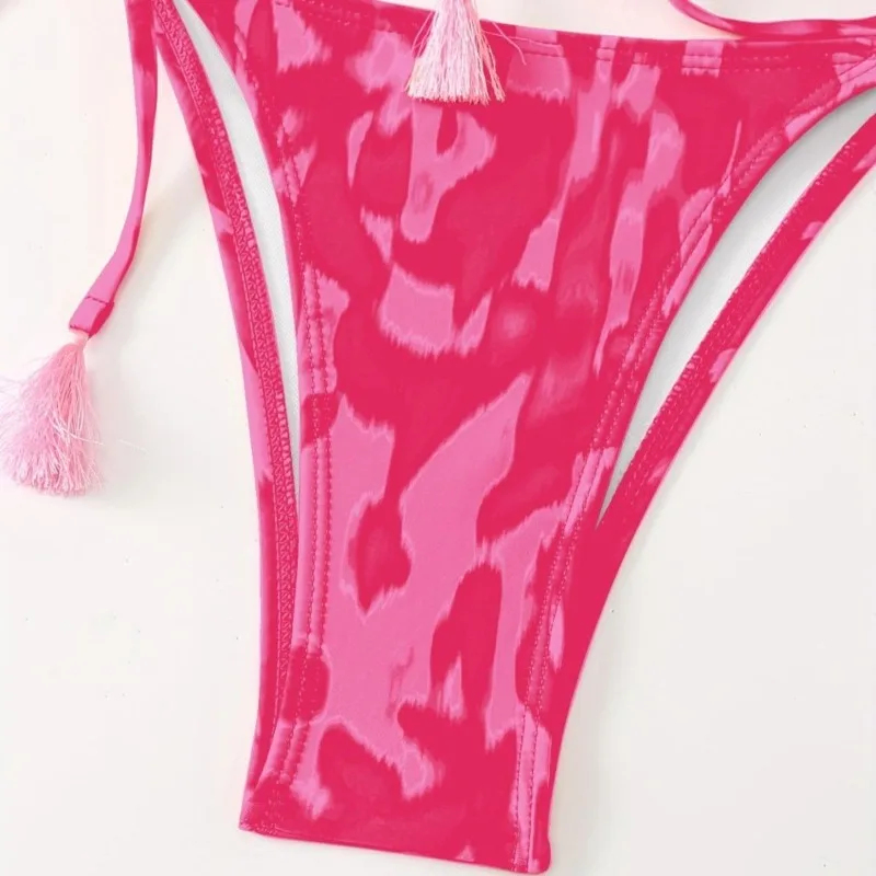 الأمريكية مثير عالية الخصر مجموعة البكيني المرأة البطن التحكم قطع القمم الأزهار ملابس السباحة بحر الشاطئ ثوب السباحة 2025 جديد #4