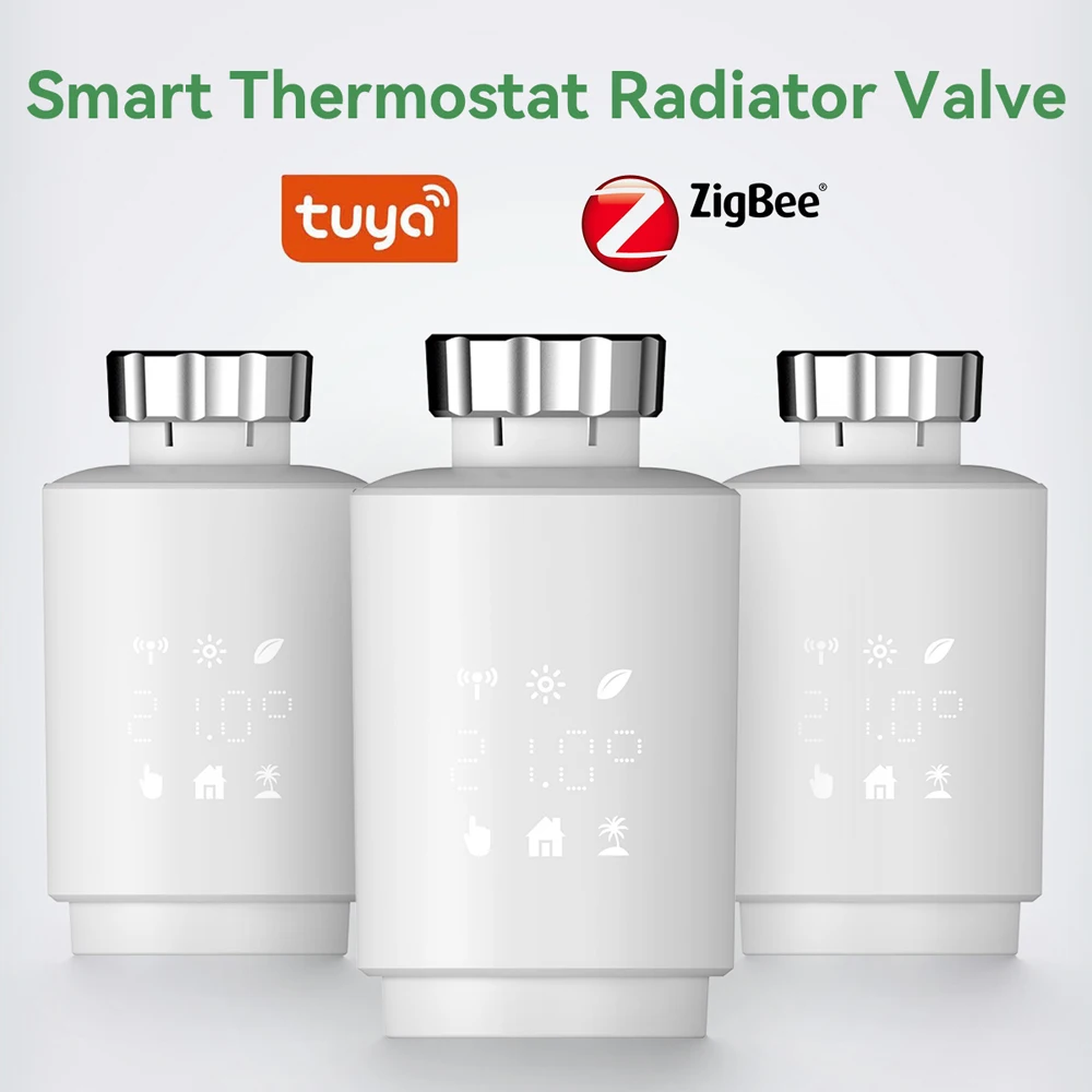 

ZigBee TRV Thermostat Tuya Radiator Actuator Valve Smart Programmable Temperature Controller Alexa GoogleHome Voice Control