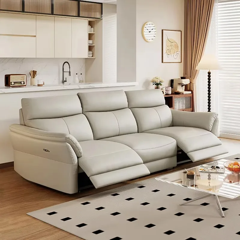 

Modern Furniture Living Room Sofa Electric Lounge Chair Leather Sofa Set Design with USB 3 Seat Sofa