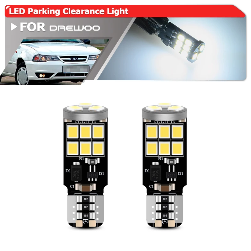 2x T10 W5W Car Led Parking Clearance Lights For Daewoo Nexia Matiz Lanos Lacetti Nubira Kalos Tico Leganza Gentra Espero Cielo