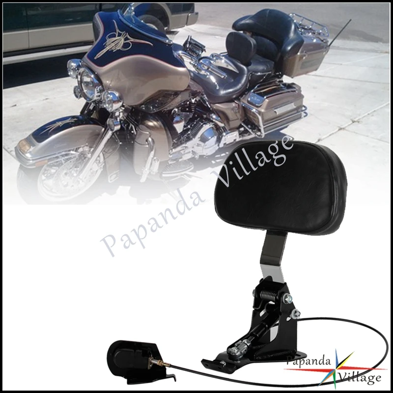 

Motorcycle Detachable Adjustable Driver Backrest Leather Pad For Harley Touring Road King Electra Street Glide CVO 2009-2019