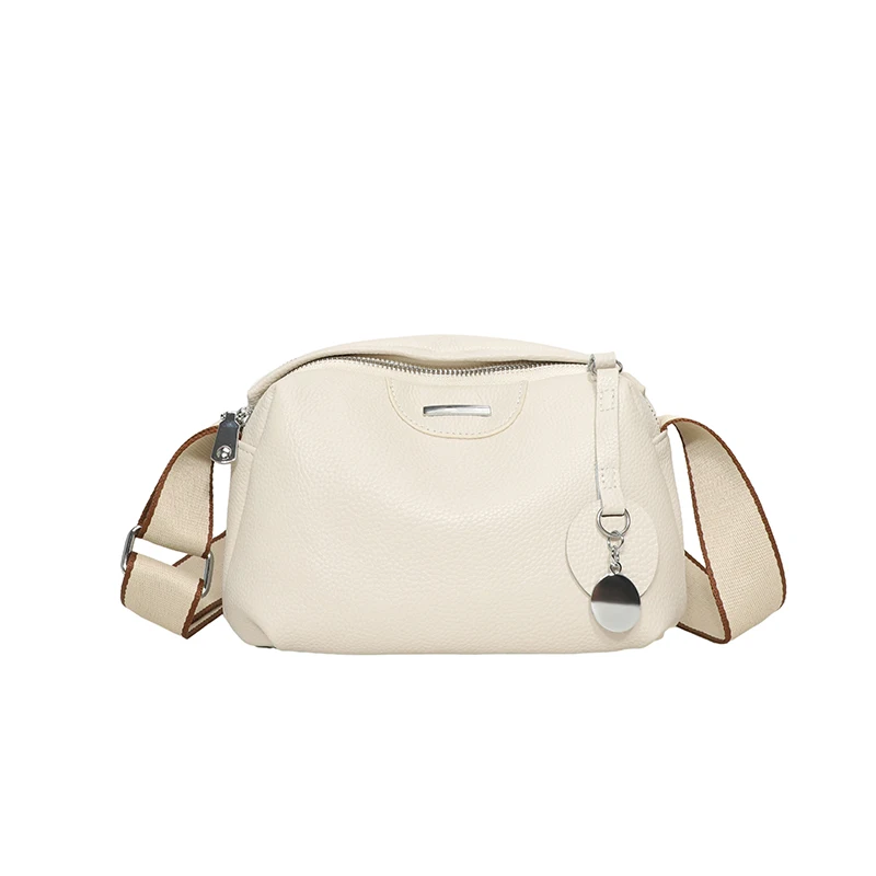 100% Genuine Leather Shoulder Bags Fashion Luxury Brand Women Designers Trend Wide Shoulder Strap Cowhide Female Messenger Bag