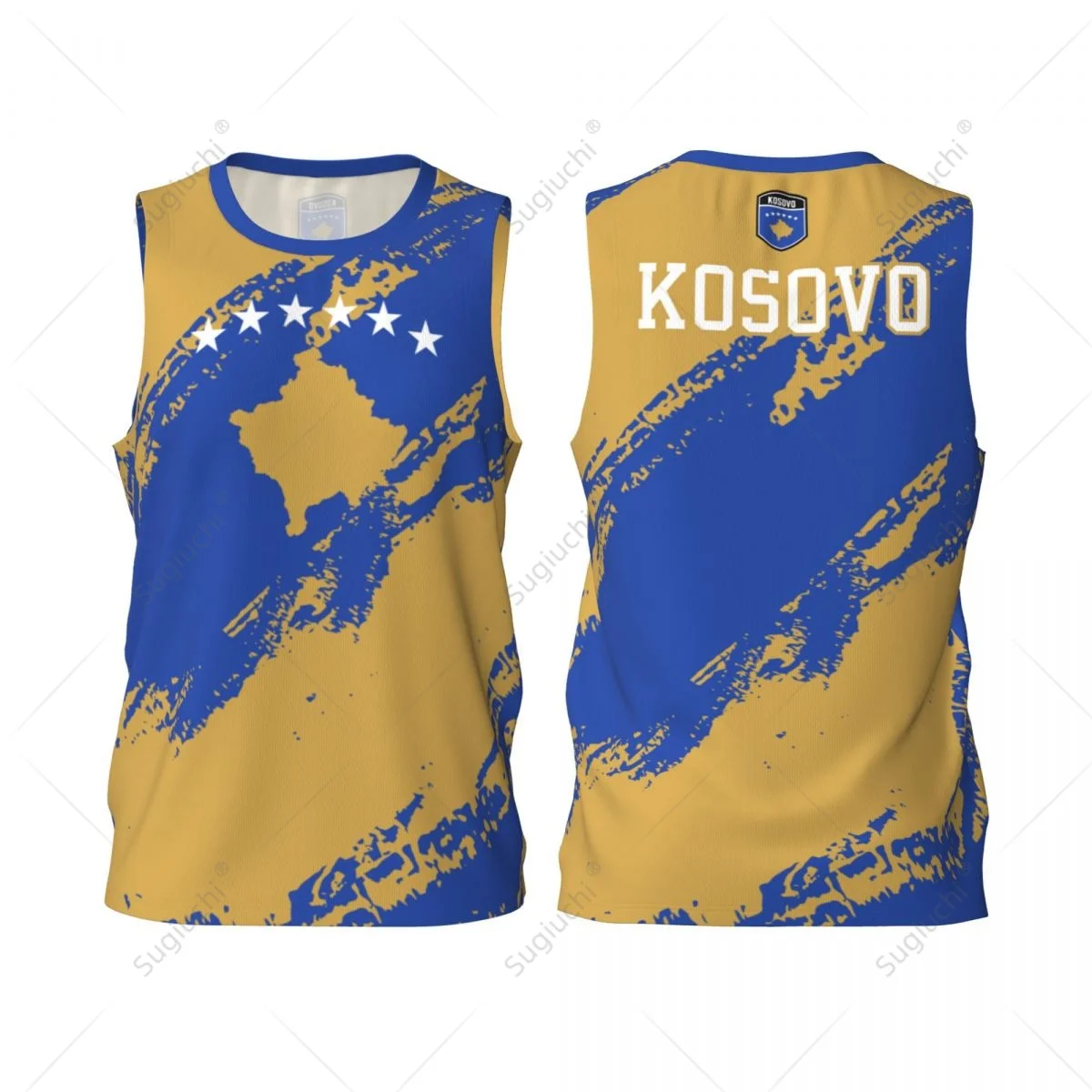 Men Basketball Sports Kosovo Flag Running Fitness Multifunction Sleeveless shirt Custom Name Nunber Exclusive