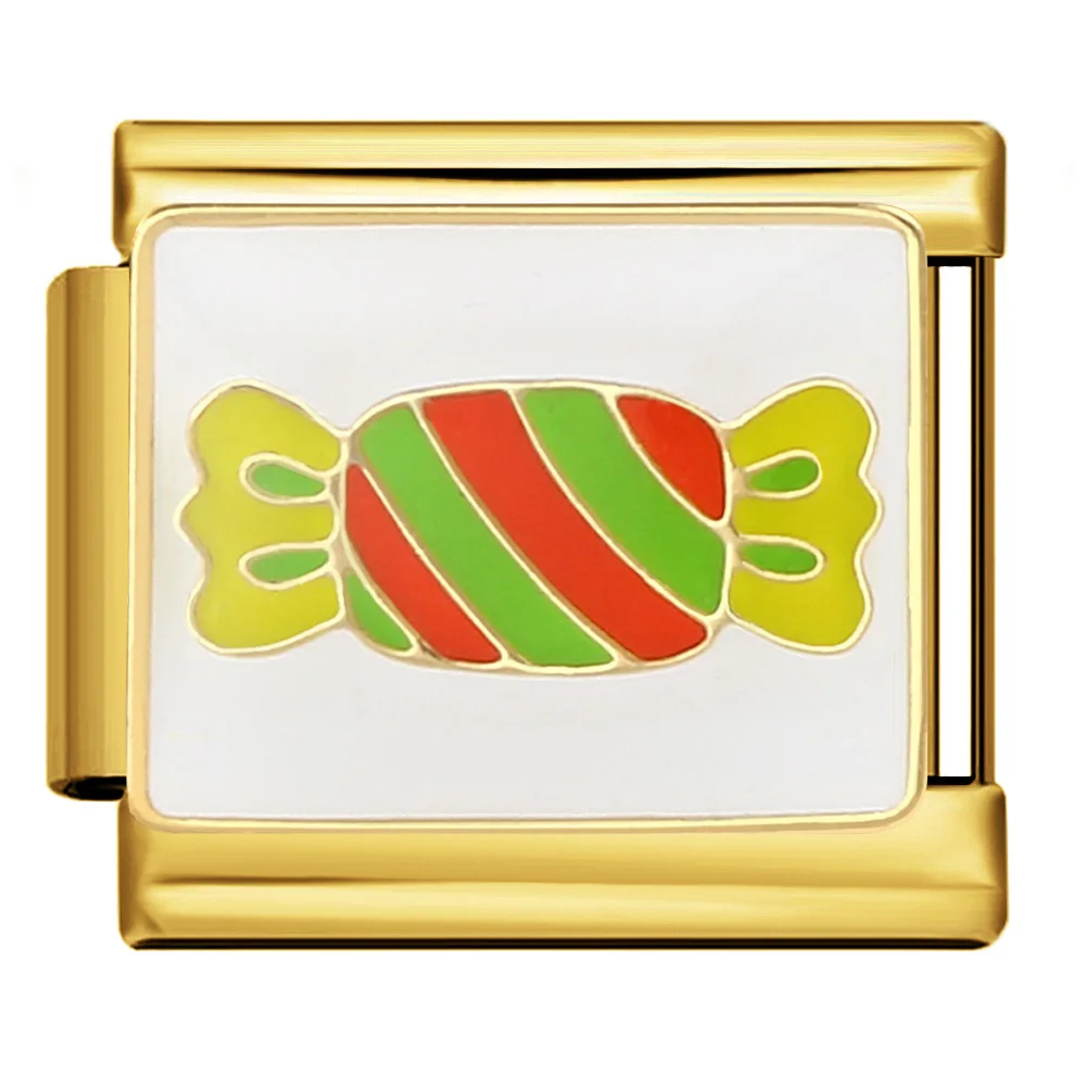 Bunte Y2k Niedliche Damen-Perlen: Bunte Bonbon-Herz-Pizza-Italienische Charm-Perlen, passend für 9mm Edelstahl-Armbänder, für DIY-Schmuckherstellung – Detail 3