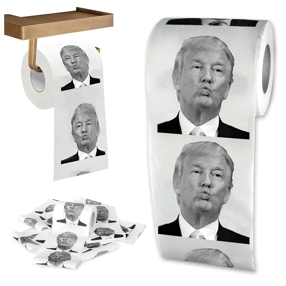 Joke Fun Paper Tissue Gag Gift Prank Joke Creative Bathroom Funny Toilet Paper President Donald Trump Toilet Paper Dropshipping